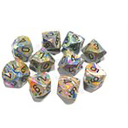 Chessex D10 10-Die Set: Festive Vibrant w/Brown